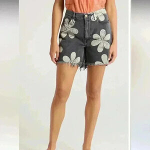 The Great Easy Floral Cutoff Denim Shorts